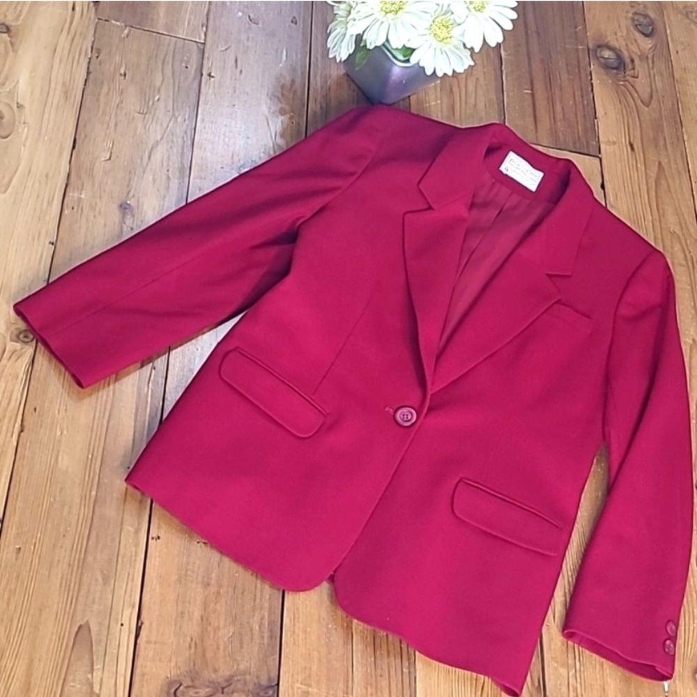 Pendleton Virgin Wool Mulberry Wine Blazer
